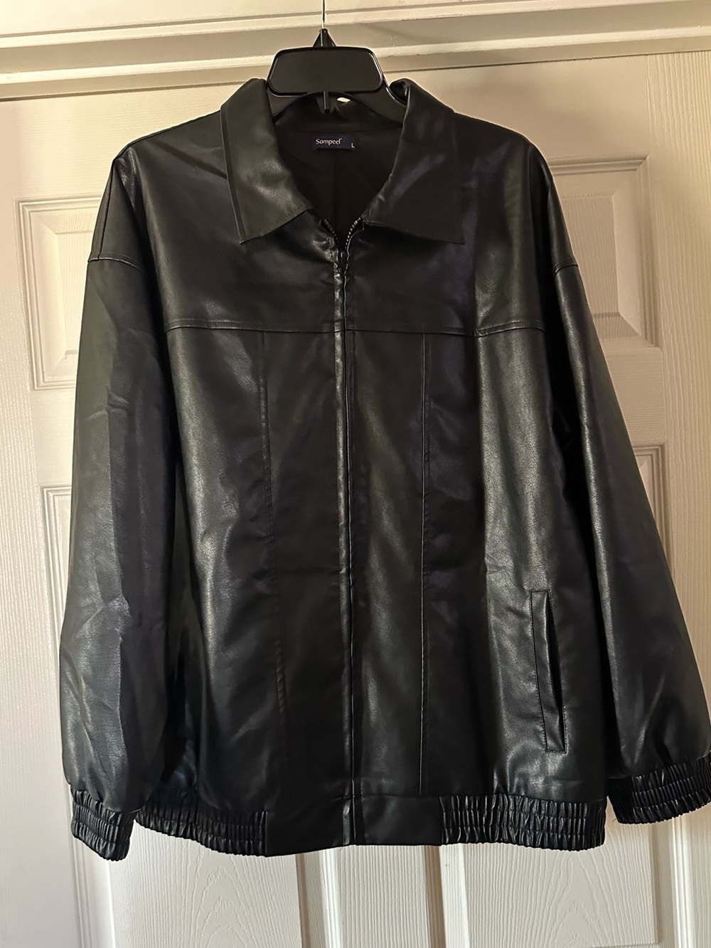 Black faux leather jacket